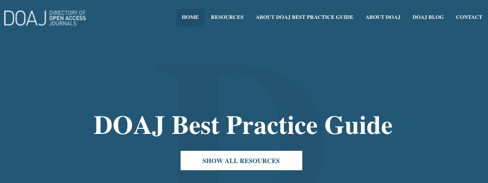Directory Of Open Access Journals (DOAJ) Releases Best Practice Guide ...