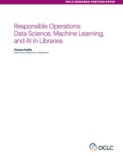 New Report From OCLC Research: “Responsible Operations: Data Science ...