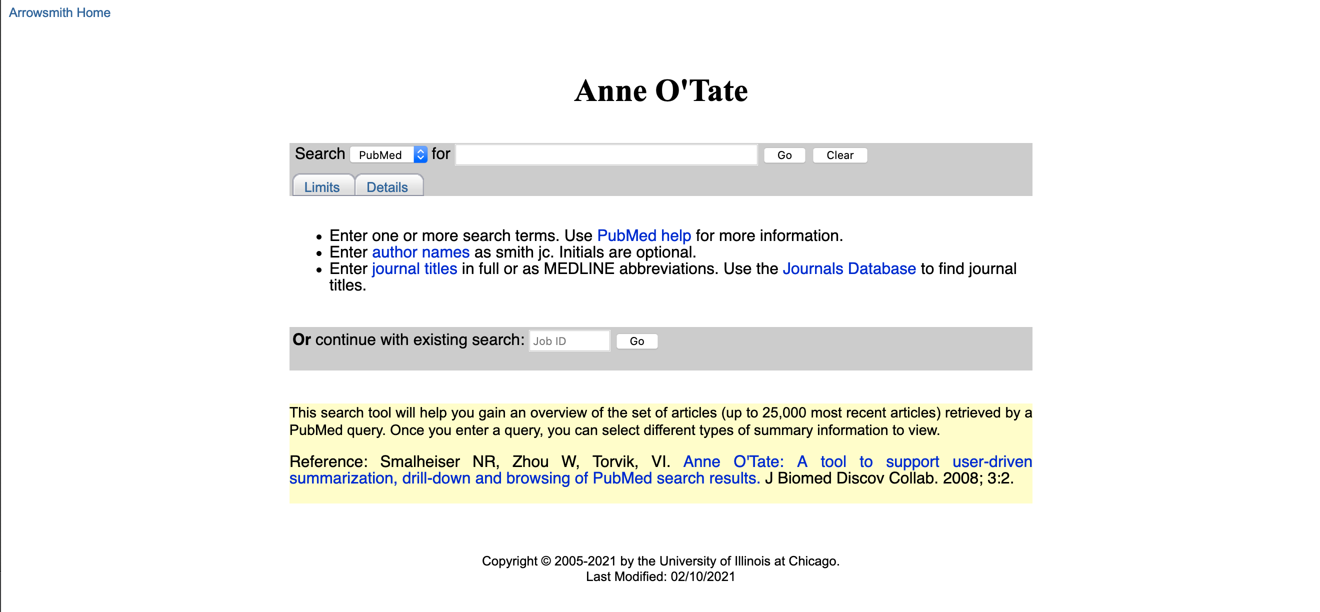 Journal Article Anne O Tate Value Added Pubmed Search Engine For Analysis And Text Mining Lj Infodocket