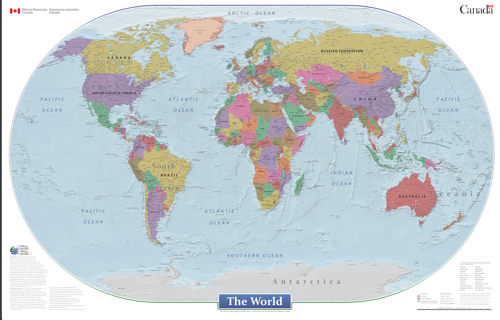 New World Map Projection New Online: Release Of The 2021 Atlas Of Canada World Map | Lj Infodocket