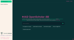 Research Tools (Prototype): University of Washington & Allen Institute for AI (the People Behind Semantic Scholar) Announce the Launch of Ai2 Open Scholar