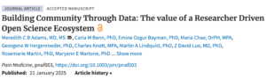 Journal Article: “Building Community Through Data: The Value of a Researcher Driven Open Science Ecosystem”